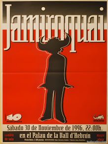 Poster collecting : Jamiroquay - 30 noviembre Barcelona 1996 !! CARTEL CONCERT 30X40 !!